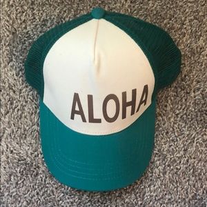 Turquoise Aloha Trucker Hat